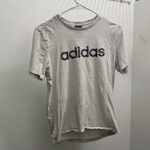 Adidas Cream T-Shirt with Black Logo